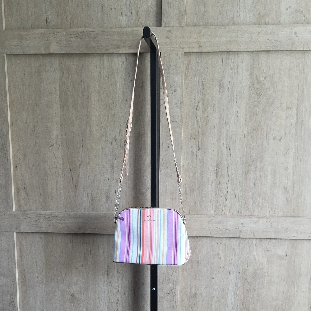 (J9) Nanette Lepore Multicolor Striped Crossbody Bag